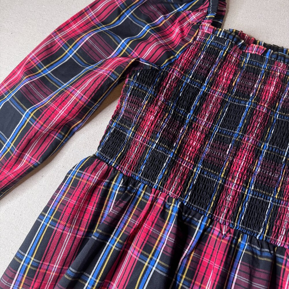 Draper James Red and Black Plaid Midi Dress